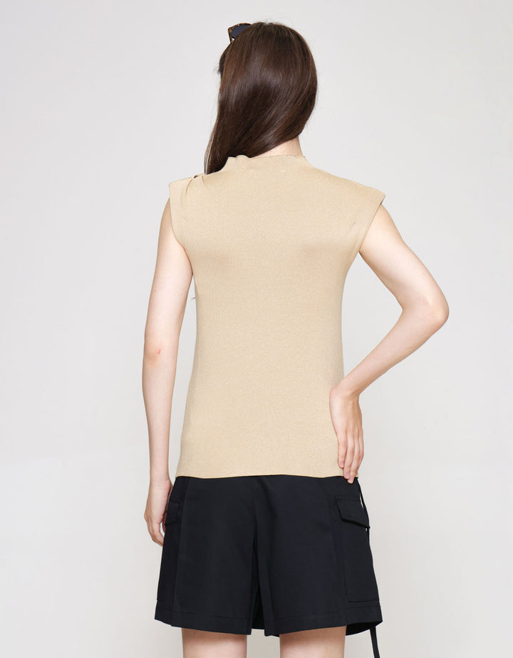 ZES Knit Top With Gold Kaos Wanita DTRTP007