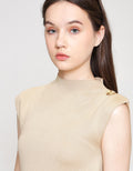 ZES Knit Top With Gold Kaos Wanita DTRTP007