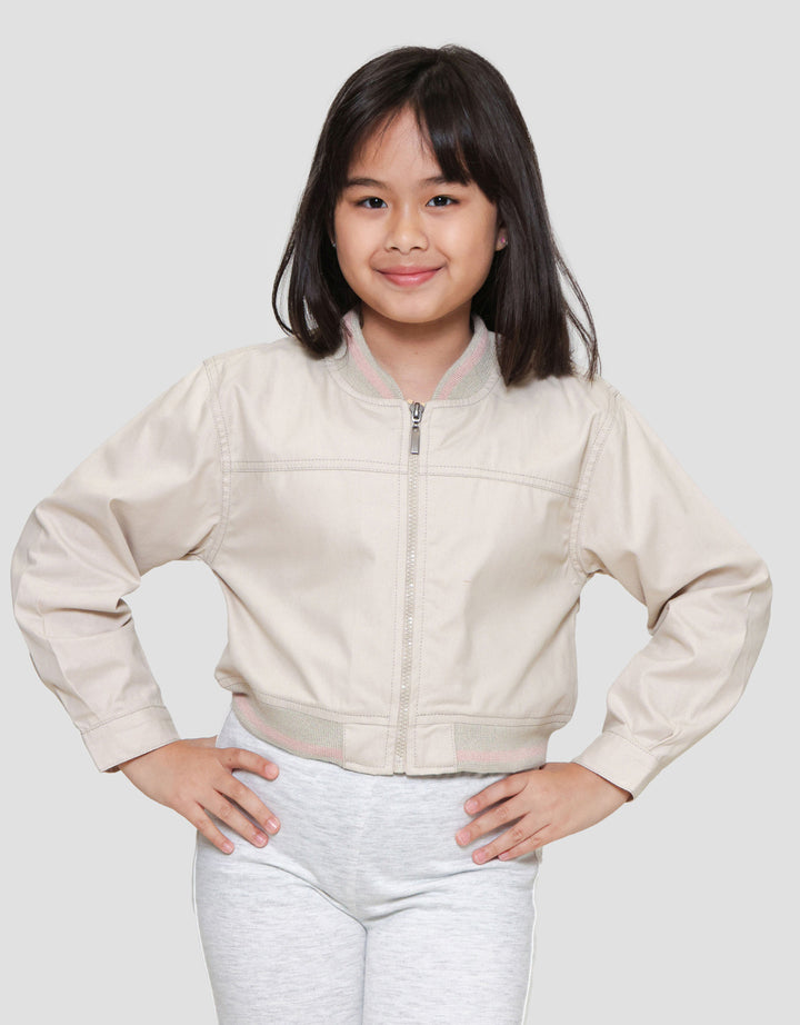 Little M Stripe Manset Jaket Anak Perempuan