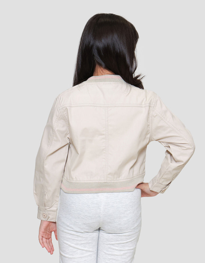 Little M Stripe Manset Jaket Anak Perempuan