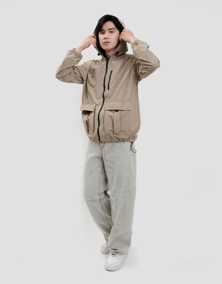 Lois Nylon Jaket Hoodie Pria