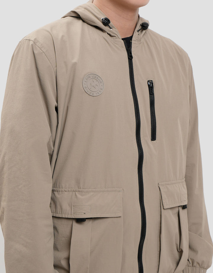 Lois Nylon Jaket Hoodie Pria