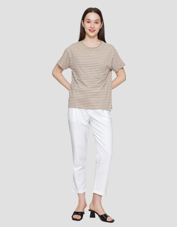 Connexion Stripe Tipe Kaos Wanita