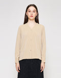 ZES Long Sleeve Shirt Stripes Wanita NIFWT011 NIFWT011