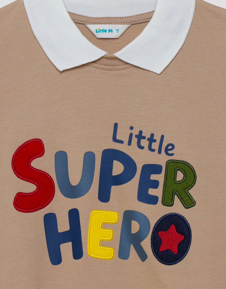 Little M Aplikasi Little Hero Sweater Anak Laki-laki