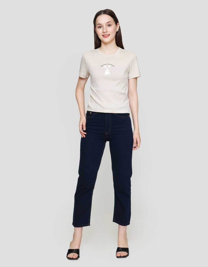Nevada Rib Rabbit Kaos Lengan Pendek Wanita