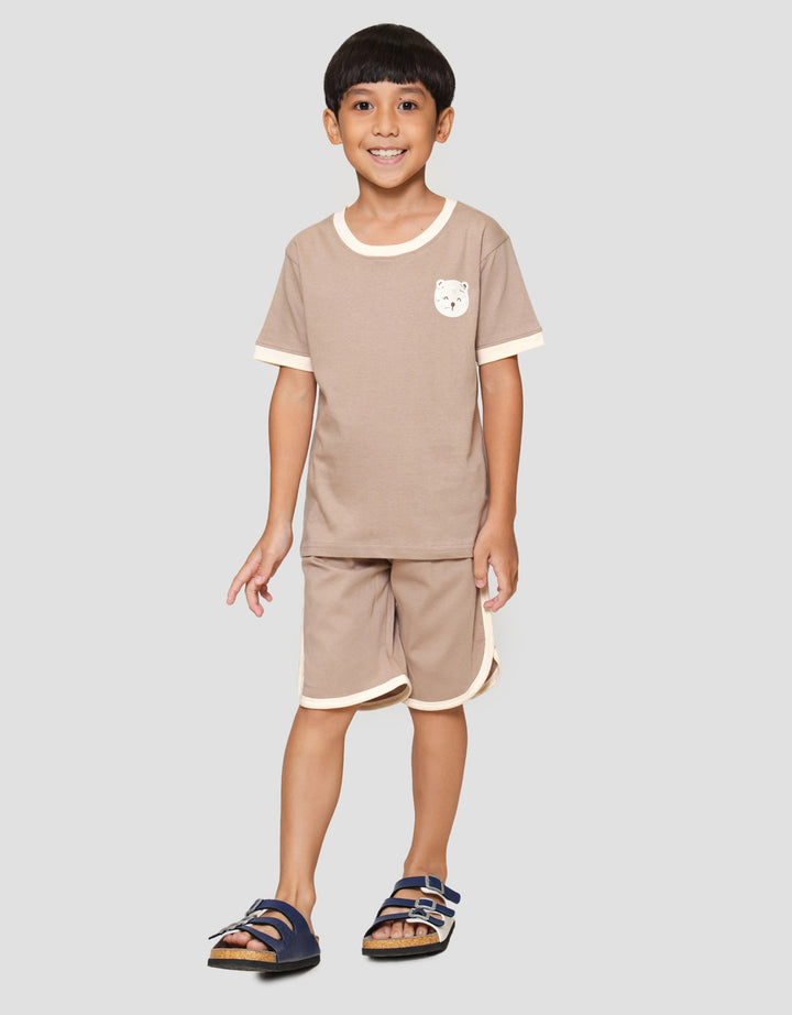 Little M List Lgn Cln Bear Pakaian Setelan Anak Laki-laki