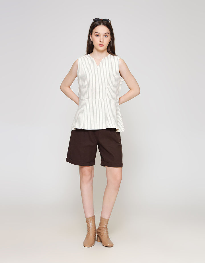 ZES Blouse V Neck Peplum Wanita NIFWT010 NIFWT010