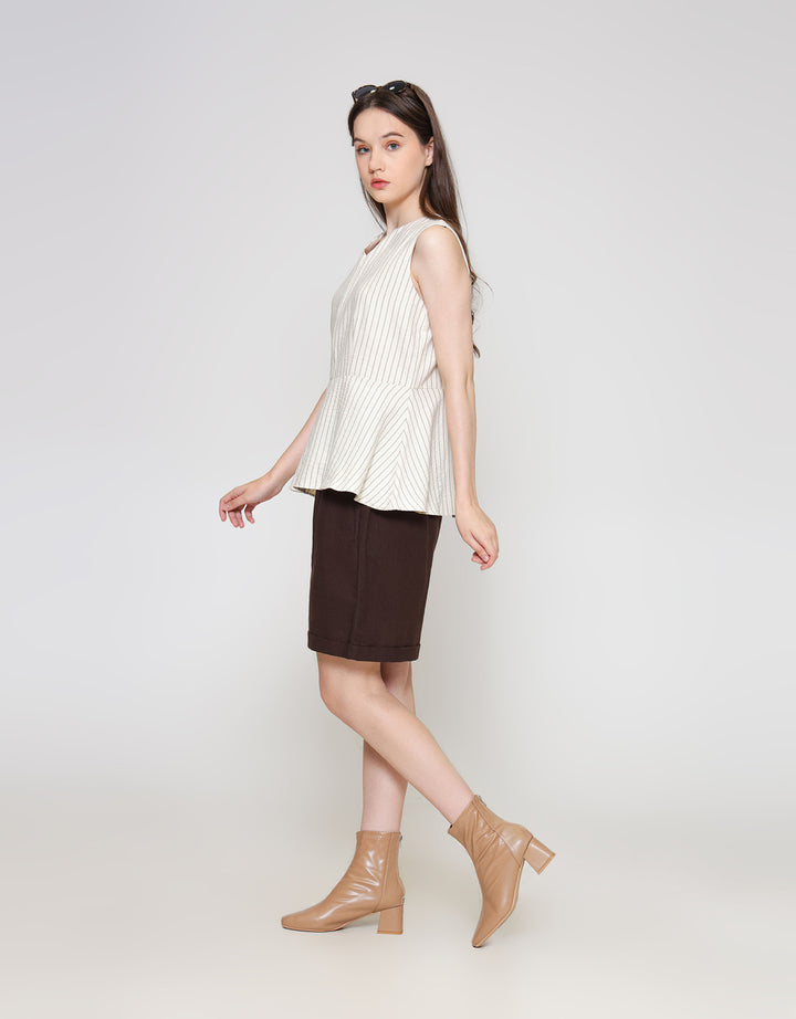 ZES Blouse V Neck Peplum Wanita NIFWT010 NIFWT010