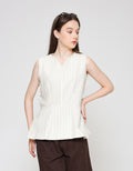 ZES Blouse V Neck Peplum Wanita NIFWT010 NIFWT010