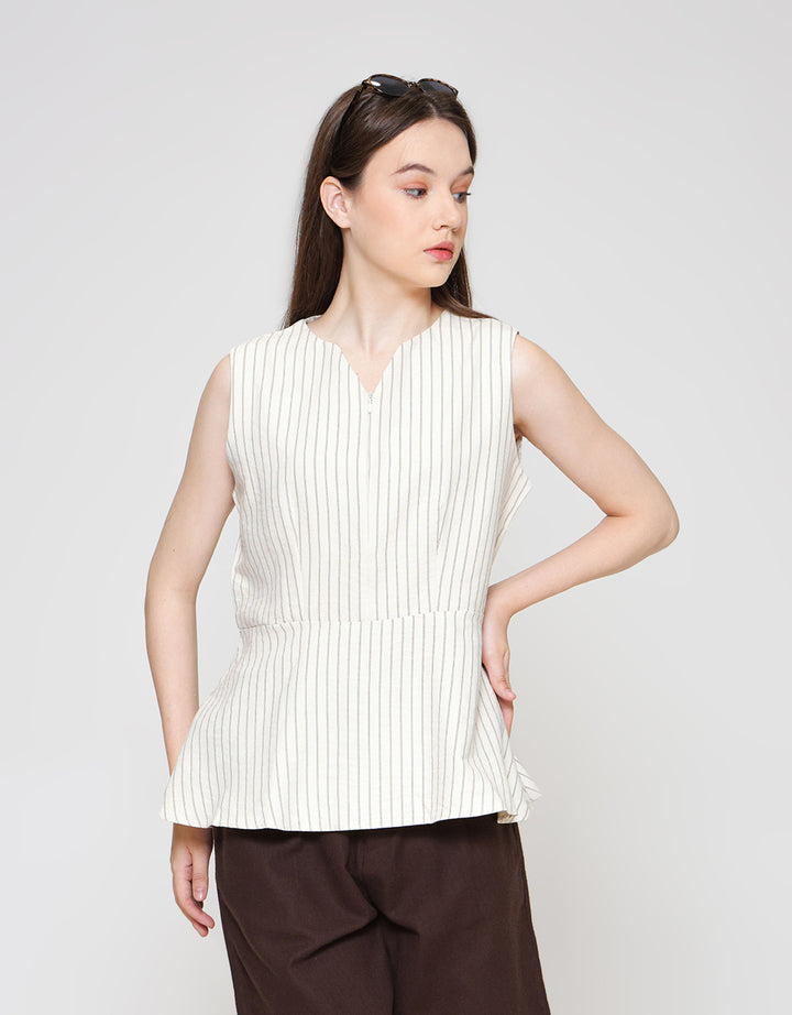 ZES Blouse V Neck Peplum Wanita NIFWT010 NIFWT010