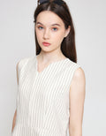 ZES Blouse V Neck Peplum Wanita NIFWT010 NIFWT010