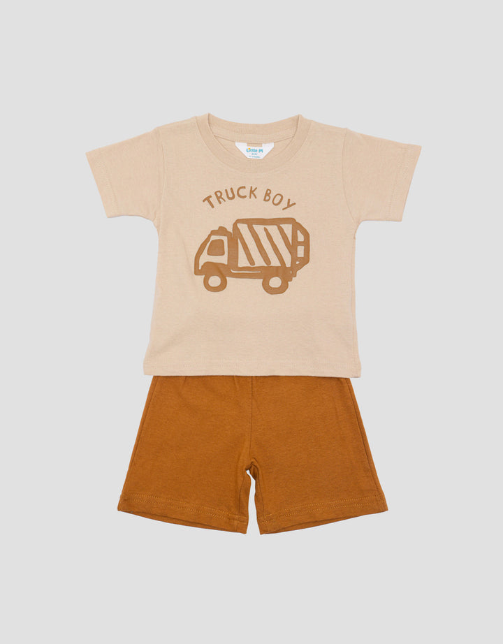 Little M Print Truck Pakaian Set Anak Bayi