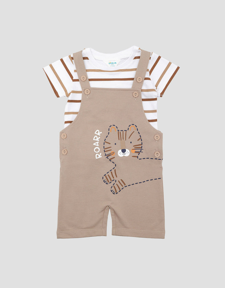 Little M Terry Embos Lion Jumpsuit Overall Bayi