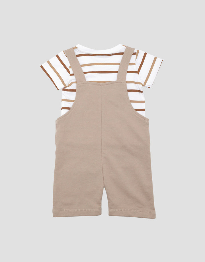 Little M Terry Embos Lion Jumpsuit Overall Bayi