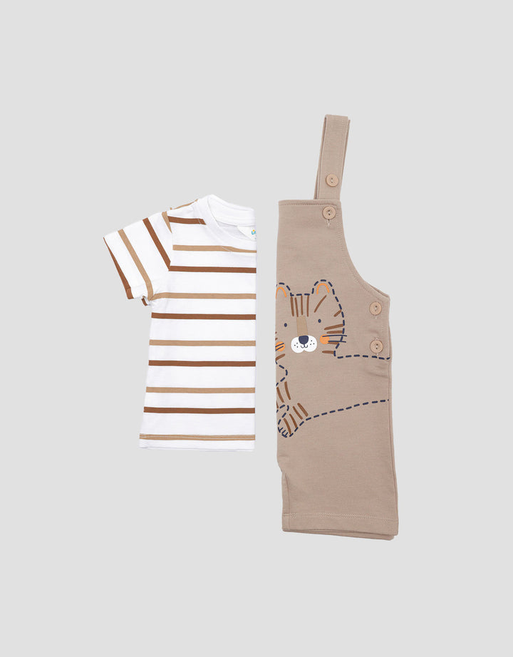 Little M Terry Embos Lion Jumpsuit Overall Bayi