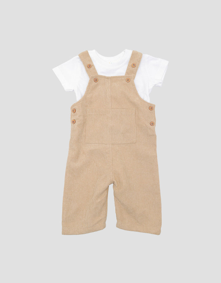 Little M Korduroy Selutut Jumpsuit Overall Bayi