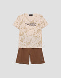 Nevada Full Print T-Rex Setelan Anak Laki-laki
