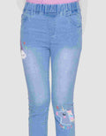 Little M Embroidered Unicorn Tassle Appliques Girls Denim Jeggings