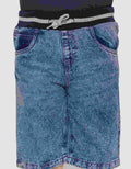 Little M Denim Crop Rib Dino Splash Celana Pendek Anak Laki-Laki