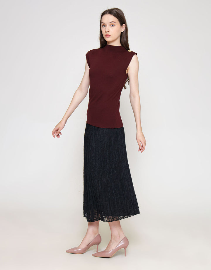 ZES Knit Top With Gold Kaos Wanita DTRTP007