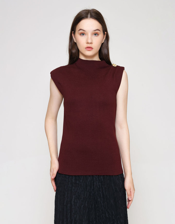 ZES Knit Top With Gold Kaos Wanita DTRTP007