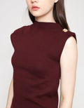 ZES Knit Top With Gold Kaos Wanita DTRTP007