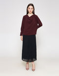 ZES Long Sleeve Blouse Drape Button On MPRWT017 MPRWT017