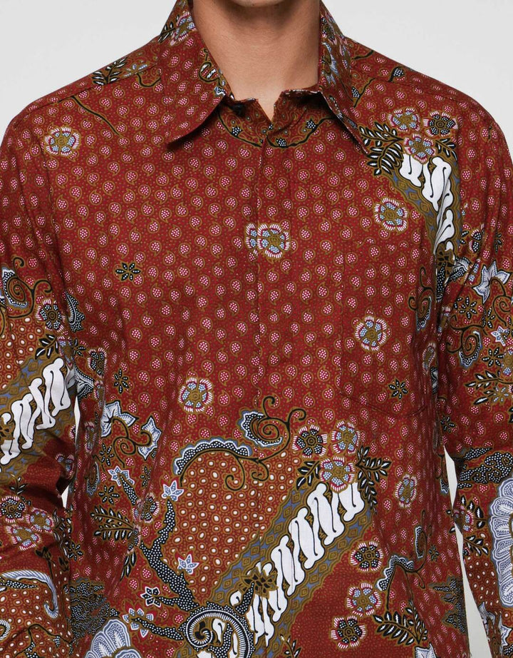 Arjuna Weda Body Fit Sawat Mega Kemeja Batik Pria