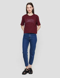 Nevada Solid Boxy Comb Limits Kaos Lengan Pendek Wanita