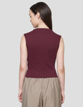 Nevada Solid Rib High Neck Kaos Tanktop Wanita