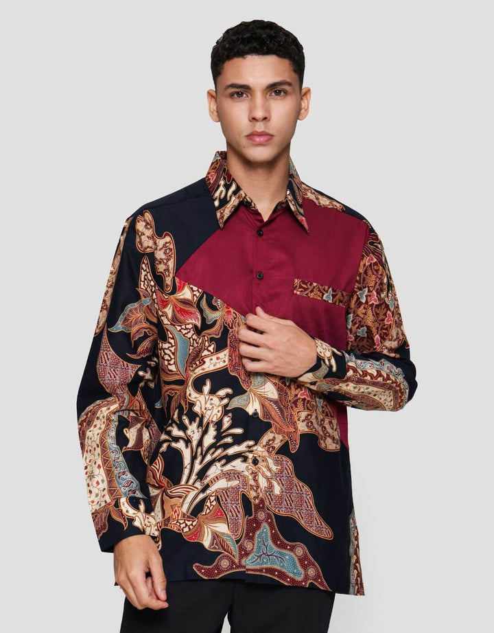 Arjuna Weda Daun Kemeja Batik Pria