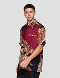 Arjuna Weda Hem Body Fit Daun Kemeja Batik Pria