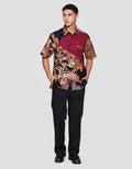 Arjuna Weda Hem Body Fit Daun Kemeja Batik Pria