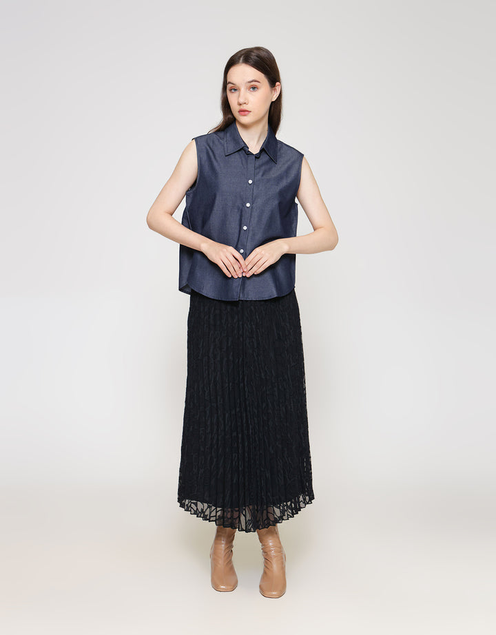 ZES Basic Sleeveless Kemeja Lengan Pendek Wanita TSBWT018