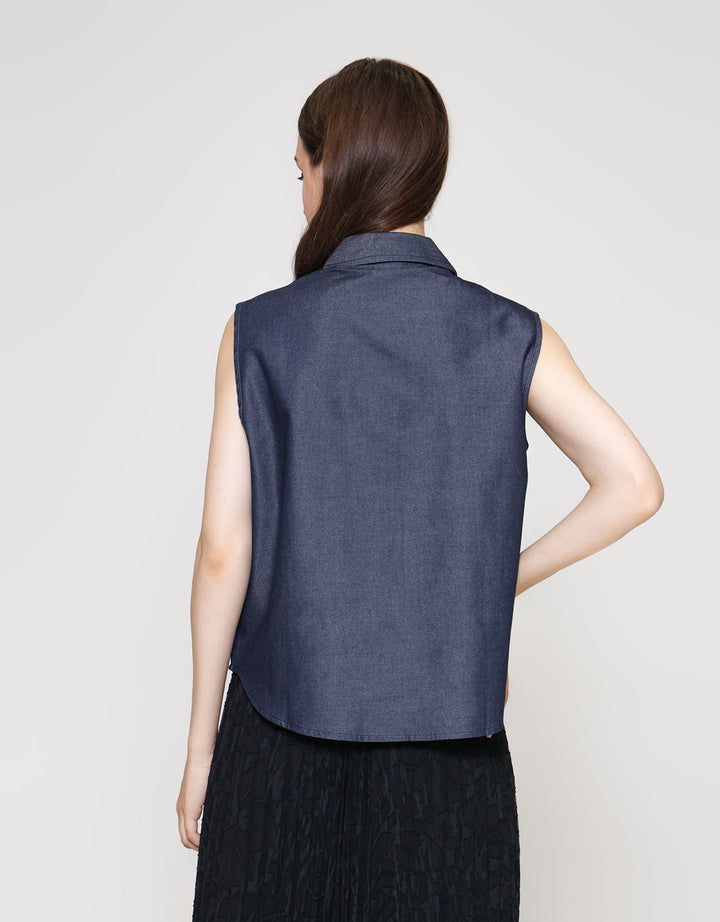 ZES Basic Sleeveless Kemeja Lengan Pendek Wanita TSBWT018