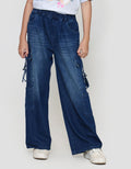 Nevada Pocket Cargo Gewer Celana Denim Anak Perempuan