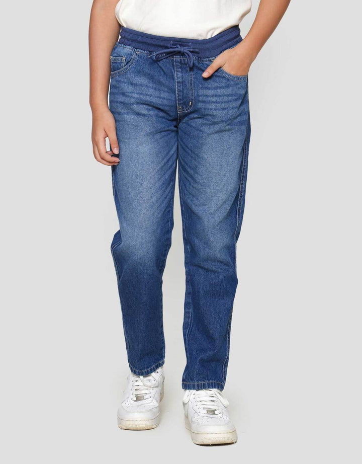 Nevada Wisker Regular Ribbed Waistband Celana Denim Anak Laki-laki