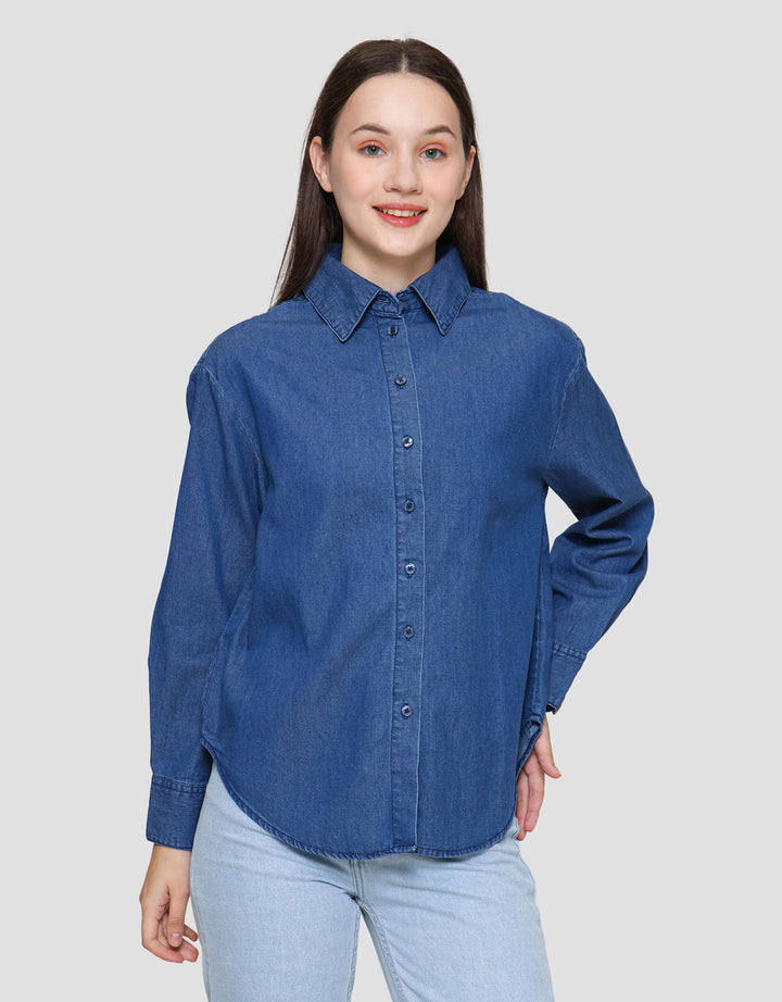 St. Yves Relaxed Lyocel Kemeja Denim Wanita
