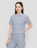 Nevada Solid Sueding Knit Kaos Crop Wanita