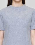 Nevada Solid Sueding Knit Kaos Crop Wanita