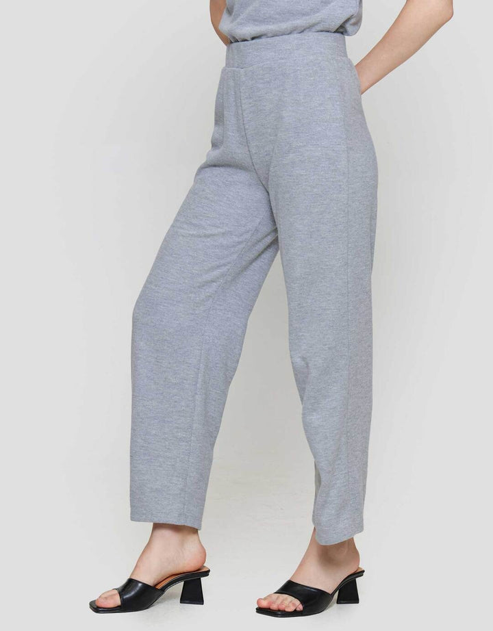Nevada Sueding Knit Wide Leg Celana Panjang Wanita