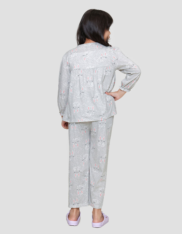 Little M Sleepwear Girls Fullprint Love Baju Piyama Anak Perempuan