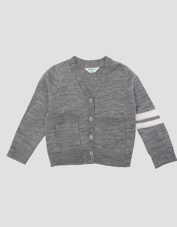 Little M Rajut List Dua Putih Sweater Bayi
