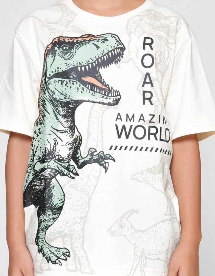 Nevada Print Dino Roar Kaos Anak Laki-laki