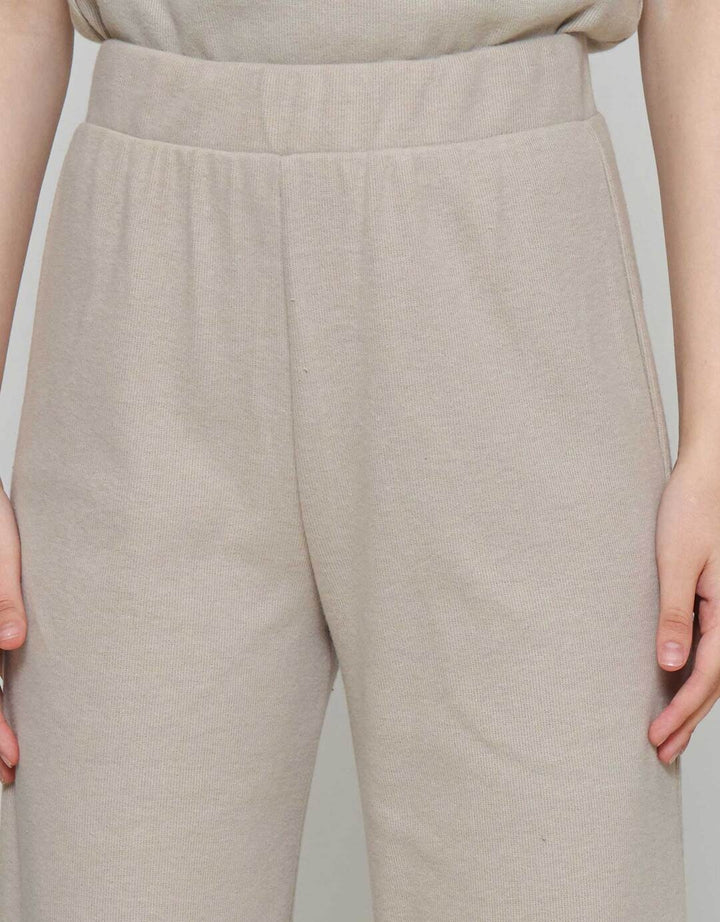 Nevada Sueding Knit Wide Leg Celana Panjang Wanita