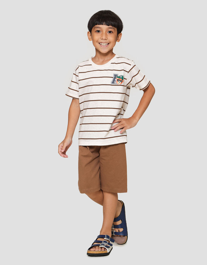 Little M Stripe A Bear Pakaian Setelan Anak Laki-laki