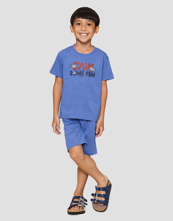 Little M Jaw Some Fun Shark Pakaian Setelan Anak Laki-laki