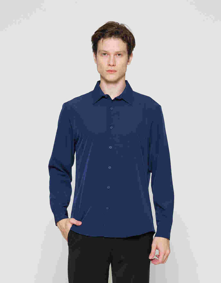 ZES Kemeja Lengan Panjang Pria Slim Fit LSSOL301