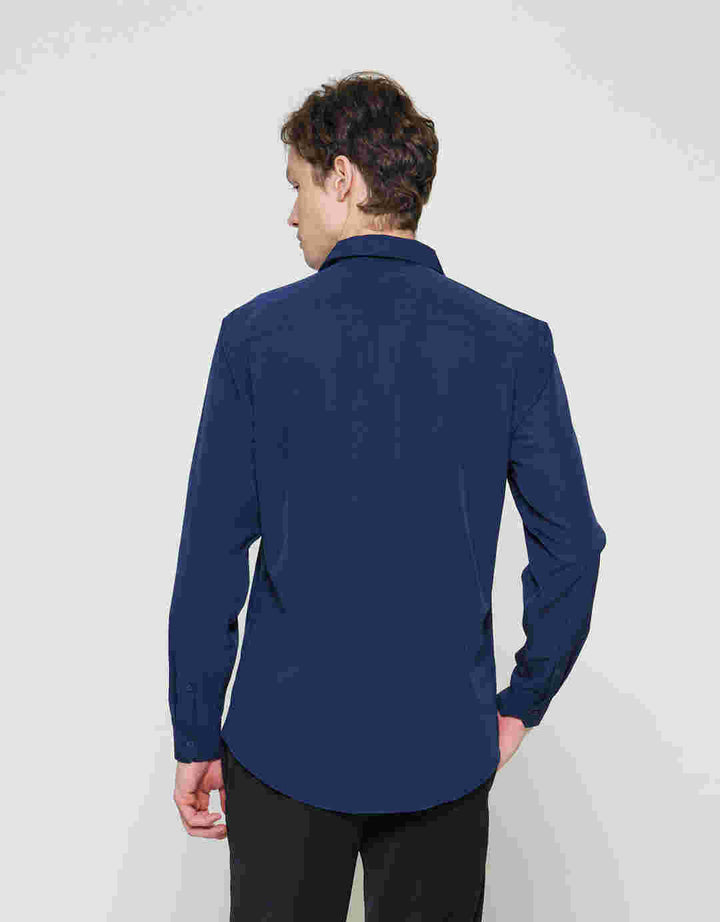 ZES Kemeja Lengan Panjang Pria Slim Fit LSSOL301